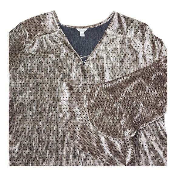 Cato Collection Limited Metallic Polka Dot Tunic Top Plus Size 22/24W Bell Sleev - Picture 1 of 13